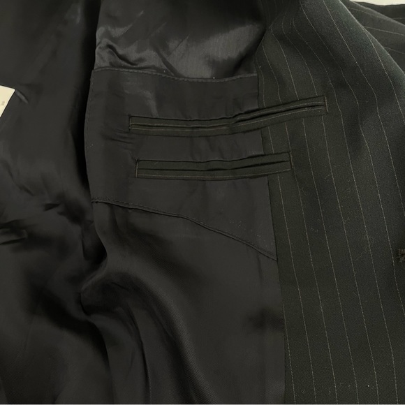 DIESEL Jamon-Bis Blazer Jacket Men’s Xl Gray Striped Cotton Snap Buttons Sleeves - Picture 7 of 12